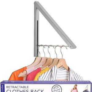 Retractable closet clothing hangers